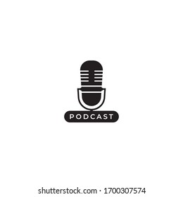 Minimal Podcast Logo Design Template Silhouette Stock Vector (Royalty ...
