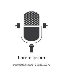 Modelo de design de logotipo Podcast mínimo isolado no fundo preto