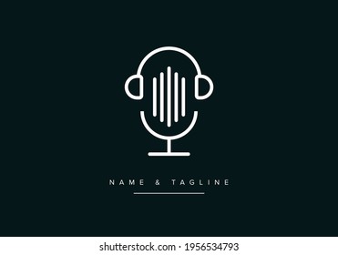Minimal Podcast logo icon. Podcast logo vector