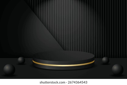 Podio mínimo con fondo. Ilustración vectorial.