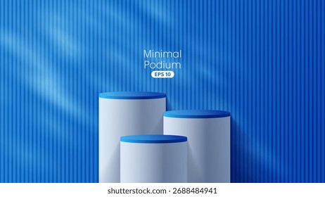 Podio mínimo con base de material suave. Escenarios de madera del podio y plataforma del escaparate del producto con las cubiertas y el oro en forma redonda y cuadrada. 