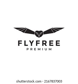 minimal polygon owl fly logo design vector graphic symbol icon illustration creative idea