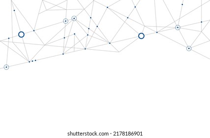 Minimal polygon structure network connected dots and lines background template. Blockchain linked global digital database graphic vector.