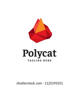 Minimal polygonal modern triangle cat logo design