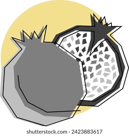 Minimal pomerganate fruit vector illustration