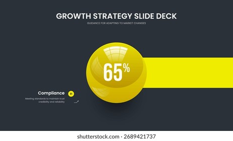 Minimal Portfolio 1 Step Graph Presentation Template. Product Introduction Slide Design Vector Illustration. Creative Launch One Element Infographic Slideshow Layout.