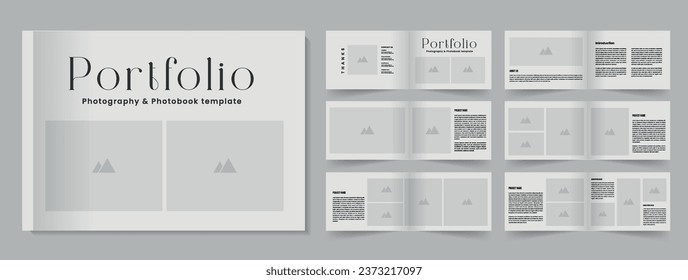 Minimal portfolio layout landscape photography portfolio template photobook