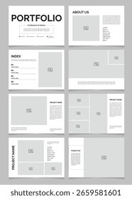 Plantilla de Cartera mínima para la arquitectura y el diseño de interiores A4 Landscape Layout