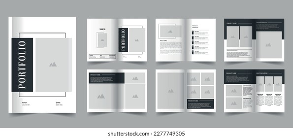 Minimal portfolio template design, brochure, magazine, and catalog layout 