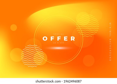 Minimal Positive orange background withGeometry shapes and lettering special offer  