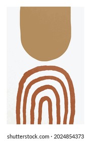 Minimal poster with abstract natural shapes composition. Contemporary collage style. Cover design