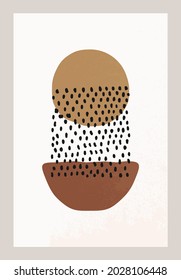 Minimal poster with abstract natural shapes composition. Contemporary collage style. Cover design