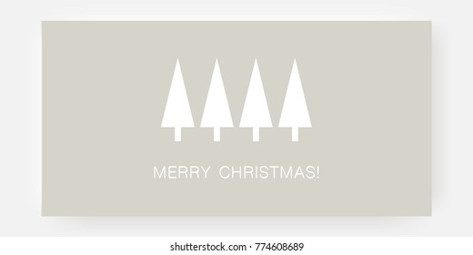 Minimal poster design with christmas tree. Eps 10 stock vector illustration