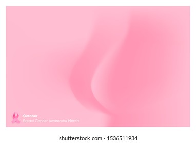 Minimal poster design for October breast cancer awareness month. Creative banner for web, social media, cover, landing page, ad, promotion.