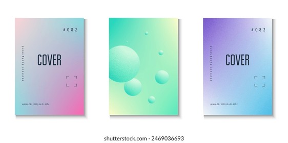Minimal Poster. Elegant Banner. Gradient Shape. Creative Elements. Futuristic Bright Illustration. Grain 3d Design. Blue Grainy Holographic Set. Pink Minimal Poster