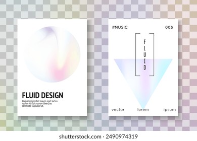 Minimal Poster. Graphic Screen. Colourful White Illustration. Pink Iridescent Paper. Geometry Fluid. Plastic Banner. Pearlescent Mesh. Blue Minimal Poster