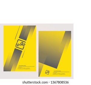 Minimal poster with grey - yellow gradient line. Can use for poster/banner/advertisement/cover