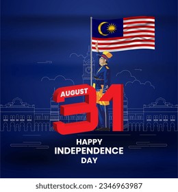 Minimal Poster Malaysia Independence Day Celebration