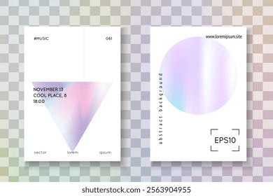 Minimal Poster. Memphis Screen. Pink Hologram Label. Color Pattern. Graphic Vector. Spectrum Background. Colourful Prism Brochure. Blue Minimal Poster