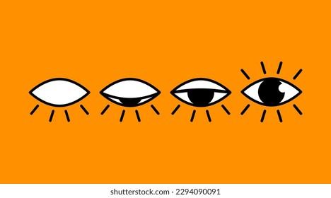 Minimal poster open and closed eye. Esoteric icon, symbol svg