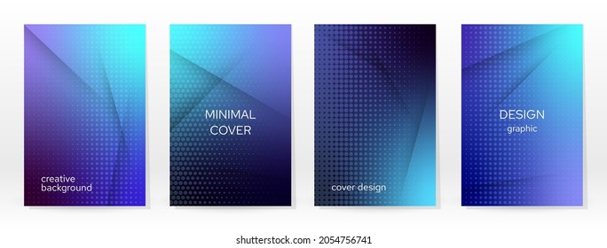Afiche mínimo. Pastel Suave. Conjunto de degradado azul. Fondo de color gráfico. Textura de malla borrosa. Banner Vector Moderno. Resumen Papel de escritorio brillante. Cubierta de tecnología de degradado. Diseño de plantilla móvil azul.