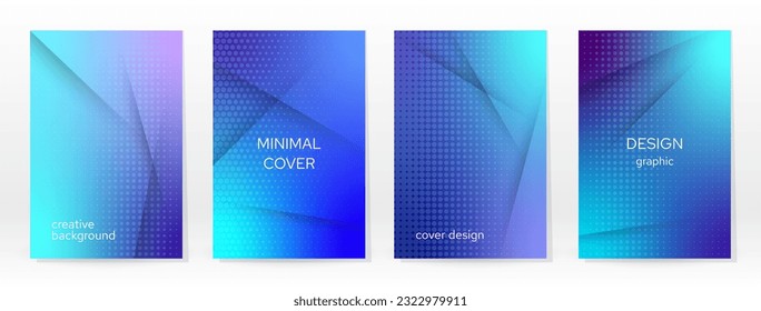 Afiche mínimo. Pastel Suave. Conjunto de degradado azul. Fondo de color gráfico. Textura de malla borrosa. Banner Vector Moderno. Resumen Papel de escritorio brillante. Cubierta de tecnología de degradado. Diseño de plantilla móvil azul.