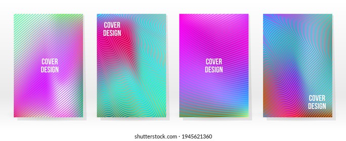 Minimal Poster. Pastel Soft. Rainbow Gradient Set. Graphic Color Background. Blurred Mesh Texture. Vector Modern Banner. Abstract Bright Wallpaper. Gradient Technology Cover. Mobile Template Design.
