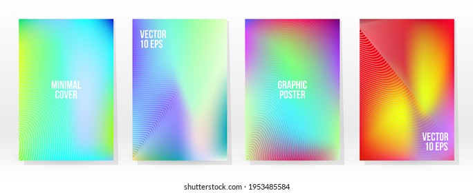 Minimal Poster. Pastel Soft. Rainbow Gradient Set. Graphic Color Background. Blurred Mesh Texture. Vector Modern Banner. Abstract Bright Wallpaper. Gradient Technology Cover. Mobile Template Design.