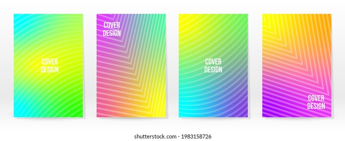 Minimal Poster. Pastel Soft. Rainbow Gradient Set. Graphic Color Background. Blurred Mesh Texture. Vector Modern Banner. Abstract Bright Wallpaper. Gradient Technology Cover. Mobile Template Design.