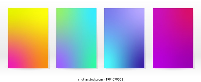 Afiche mínimo. Pastel Suave. Juego de degradado de arcoiris. Fondo de color gráfico. Textura de malla borrosa. Banner Vector Moderno. Resumen Papel de escritorio brillante. Cubierta de tecnología de degradado. Diseño de plantillas móviles.