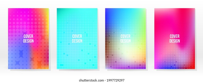 Minimal Poster. Pastel Soft. Rainbow Gradient Set. Graphic Color Background. Blurred Mesh Texture. Vector Modern Banner. Abstract Bright Wallpaper. Gradient Technology Cover. Mobile Template Design.