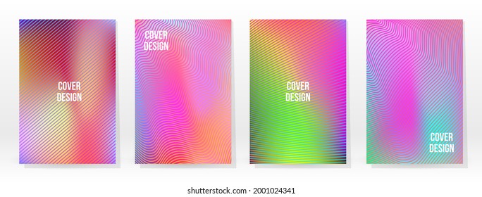 Minimal Poster. Pastel Soft. Rainbow Gradient Set. Graphic Color Background. Blurred Mesh Texture. Vector Modern Banner. Abstract Bright Wallpaper. Gradient Technology Cover. Mobile Template Design.