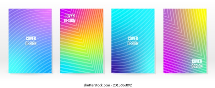 Minimal Poster. Pastel Soft. Rainbow Gradient Set. Graphic Color Background. Blurred Mesh Texture. Vector Modern Banner. Abstract Bright Wallpaper. Gradient Technology Cover. Mobile Template Design.