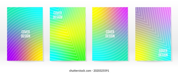 Minimal Poster. Pastel Soft. Rainbow Gradient Set. Graphic Color Background. Blurred Mesh Texture. Vector Modern Banner. Abstract Bright Wallpaper. Gradient Technology Cover. Mobile Template Design.