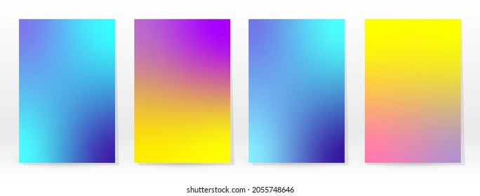 Minimal Poster. Pastel Soft. Rainbow Gradient Set. Graphic Color Background. Blurred Mesh Texture. Vector Modern Banner. Abstract Bright Wallpaper. Gradient Technology Cover. Mobile Template Design.