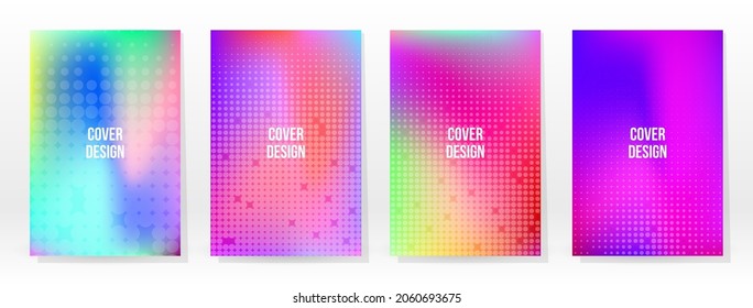 Minimal Poster. Pastel Soft. Rainbow Gradient Set. Graphic Color Background. Blurred Mesh Texture. Vector Modern Banner. Abstract Bright Wallpaper. Gradient Technology Cover. Mobile Template Design.