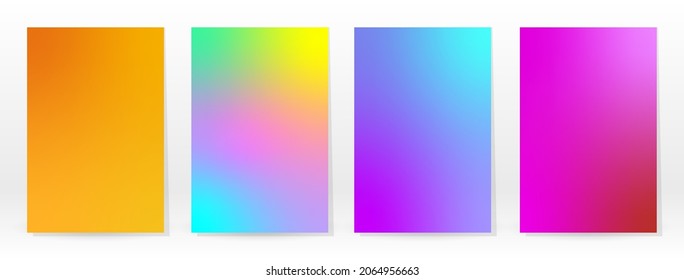 Minimal Poster. Pastel Soft. Rainbow Gradient Set. Graphic Color Background. Blurred Mesh Texture. Vector Modern Banner. Abstract Bright Wallpaper. Gradient Technology Cover. Mobile Template Design.