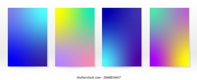 Minimal Poster. Pastel Soft. Rainbow Gradient Set. Graphic Color Background. Blurred Mesh Texture. Vector Modern Banner. Abstract Bright Wallpaper. Gradient Technology Cover. Mobile Template Design.
