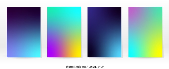 Afiche mínimo. Pastel Suave. Juego de degradado de arcoiris. Fondo de color gráfico. Textura de malla borrosa. Banner Vector Moderno. Resumen Papel de escritorio brillante. Cubierta de tecnología de degradado. Diseño de plantillas móviles.