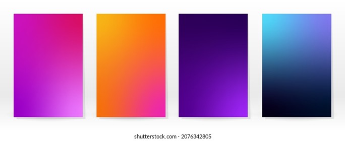 Afiche mínimo. Pastel Suave. Juego de degradado de arcoiris. Fondo de color gráfico. Textura de malla borrosa. Banner Vector Moderno. Resumen Papel de escritorio brillante. Cubierta de tecnología de degradado. Diseño de plantillas móviles.