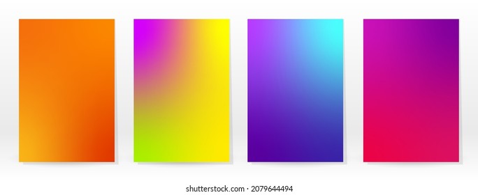Afiche mínimo. Pastel Suave. Juego de degradado de arcoiris. Fondo de color gráfico. Textura de malla borrosa. Banner Vector Moderno. Resumen Papel de escritorio brillante. Cubierta de tecnología de degradado. Diseño de plantillas móviles.