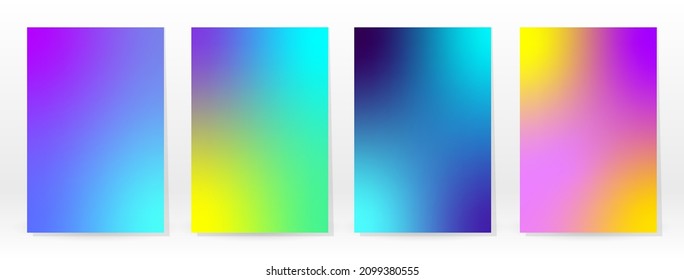 Minimal Poster. Pastel Soft. Rainbow Gradient Set. Graphic Color Background. Blurred Mesh Texture. Vector Modern Banner. Abstract Bright Wallpaper. Gradient Technology Cover. Mobile Template Design.