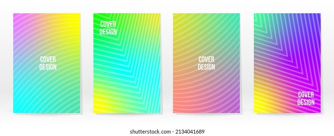 Minimal Poster. Pastel Soft. Rainbow Gradient Set. Graphic Color Background. Blurred Mesh Texture. Vector Modern Banner. Abstract Bright Wallpaper. Gradient Technology Cover. Mobile Template Design.