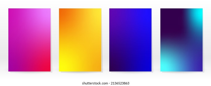 Minimales Poster. Pastellweich. Rainbow Gradient Set. Grafikfarbener Hintergrund. unscharfe Mesh-Textur. Vector Modern Banner. Abstrakte helle Tapete. Gradient Technology Cover. Design für mobile Vorlagen.