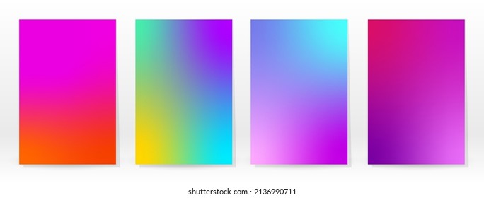 Minimales Poster. Pastellweich. Rainbow Gradient Set. Grafikfarbener Hintergrund. unscharfe Mesh-Textur. Vector Modern Banner. Abstrakte helle Tapete. Gradient Technology Cover. Design für mobile Vorlagen.