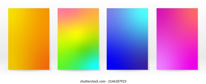 Afiche mínimo. Pastel Suave. Juego de degradado de arcoiris. Fondo de color gráfico. Textura de malla borrosa. Banner Vector Moderno. Resumen Papel de escritorio brillante. Cubierta de tecnología de degradado. Diseño de plantillas móviles.