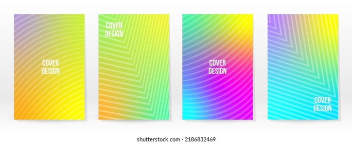 Minimal Poster. Pastel Soft. Rainbow Gradient Set. Graphic Color Background. Blurred Mesh Texture. Vector Modern Banner. Abstract Bright Wallpaper. Gradient Technology Cover. Mobile Template Design.