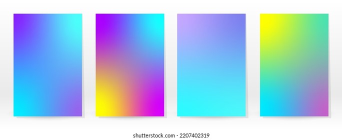 Minimal Poster. Pastel Soft. Rainbow Gradient Set. Graphic Color Background. Blurred Mesh Texture. Vector Modern Banner. Abstract Bright Wallpaper. Gradient Technology Cover. Mobile Template Design.