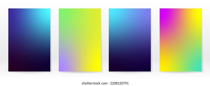 Minimal Poster. Pastel Soft. Rainbow Gradient Set. Graphic Color Background. Blurred Mesh Texture. Vector Modern Banner. Abstract Bright Wallpaper. Gradient Technology Cover. Mobile Template Design.