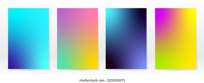 Minimal Poster. Pastel Soft. Rainbow Gradient Set. Graphic Color Background. Blurred Mesh Texture. Vector Modern Banner. Abstract Bright Wallpaper. Gradient Technology Cover. Mobile Template Design.